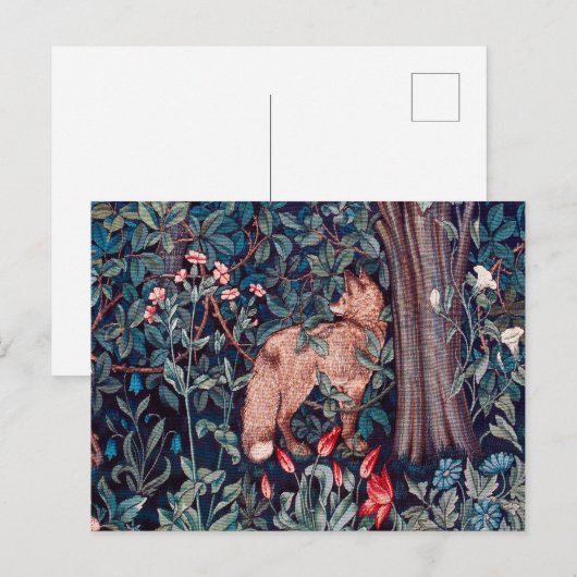 Fox im Wald, William Morris Postkarte (Vorne/Hinten)