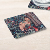 Fox im Wald, William Morris Rechteckiger Pappuntersetzer (angewinkelt)