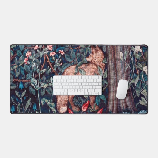 Fox im Wald, William Morris Schreibtischunterlage (Tastatur & Maus)