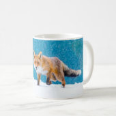 Fox im Winter. Rotfuchs, Vulpes vulpes, Scharfschü Kaffeetasse (VorderseiteRechts)
