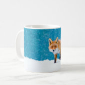 Fox im Winter. Rotfuchs, Vulpes vulpes, Scharfschü Kaffeetasse (Vorderseite Links)