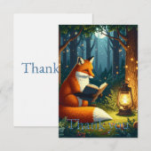 Fox in a Magical Forest Library Dankeskarte (Vorne/Hinten)
