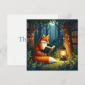 Fox in a Magical Forest Library Dankeskarte (Vorne/Hinten)