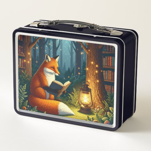 Fox in a Magical Forest Library Metall Brotdose (Rückseite)