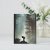 Fox in a Mistral - Wildlife Art Card Postkarte (Stehend Vorderseite)
