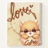 Fox in a Tasse - Niedlich Coffee Lover's Notebook Notizblock (Rückseite)