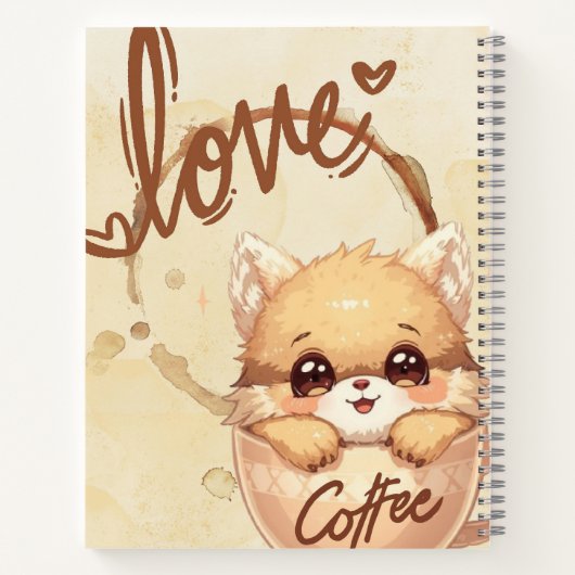 Fox in a Tasse - Niedlich Coffee Lover's Notebook Notizblock (Rückseite)
