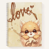 Fox in a Tasse - Niedlich Coffee Lover's Notebook Notizblock (Vorderseite)