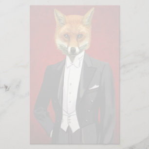 Fox in Abend Anzug, Portrait Briefpapier