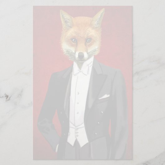 Fox in Abend Anzug, Portrait Briefpapier (Vorderseite)
