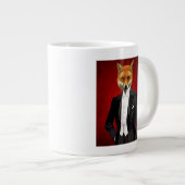 Fox in Abend Anzug, Portrait Jumbo-Tasse (Vorderseite Rechts)