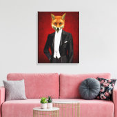 Fox in Abend Anzug, Portrait Leinwanddruck (Insitu (Wohnzimmer))
