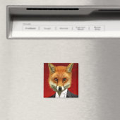 Fox in Abend Anzug, Portrait Magnet (In Situ (Geschirrspüler))
