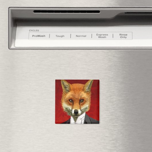 Fox in Abend Anzug, Portrait Magnet (In Situ (Geschirrspüler))
