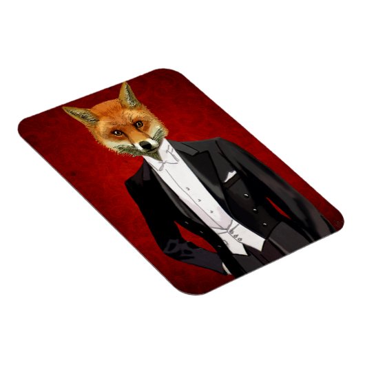 Fox in Abend Anzug, Portrait Magnet (Rechte Seite)