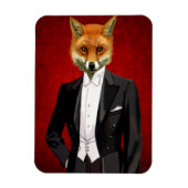 Fox in Abend Anzug, Portrait Magnet (Vertikal)