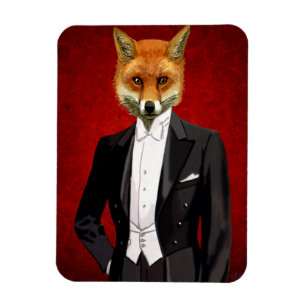 Fox in Abend Anzug, Portrait Magnet