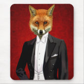 Fox in Abend Anzug, Portrait Mousepad (Vorne)