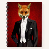 Fox in Abend Anzug, Portrait Notizblock (Vorderseite)