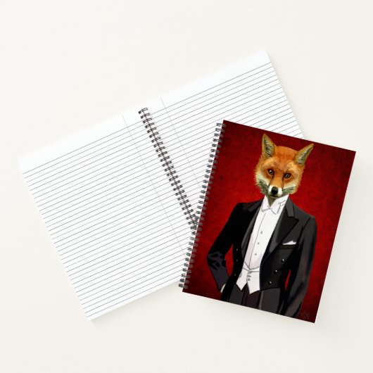 Fox in Abend Anzug, Portrait Notizblock (Innenseite)