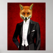 Fox in Abend Anzug, Portrait Poster (Vorne)