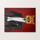 Fox in Abend Anzug, Portrait Puzzle (Horizontal)