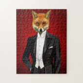 Fox in Abend Anzug, Portrait Puzzle (Vertikal)