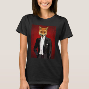 Fox in Abend Anzug, Portrait T-Shirt