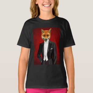 Fox in Abend Anzug, Portrait T-Shirt