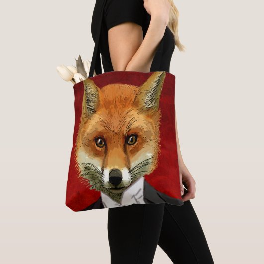 Fox in Abend Anzug, Portrait Tasche (Von Nahem)