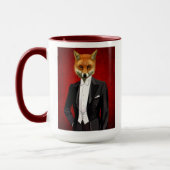 Fox in Abend Anzug, Portrait Tasse (Links)