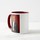Fox in Abend Anzug, Portrait Tasse (Vorderseite Links)