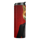 Fox in Abend Anzug, Portrait Thermosbecher (Nach links gedreht)