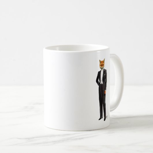 Fox in Abend Anzug voll Kaffeetasse (VorderseiteRechts)