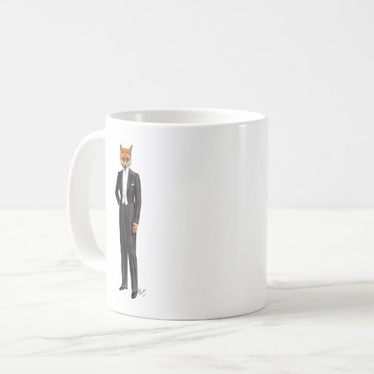 Fox in Abend Anzug voll Kaffeetasse (Vorderseite Links)