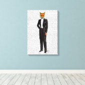 Fox in Abend Anzug voll Leinwanddruck (Insitu (Holzboden))
