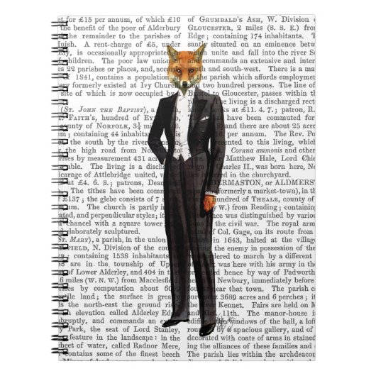 Fox in Abend Anzug voll Notizblock (Vorderseite)