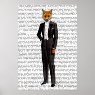 Fox in Abend Anzug voll Poster