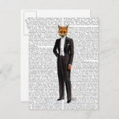 Fox in Abend Anzug voll Postkarte (Vorne/Hinten)