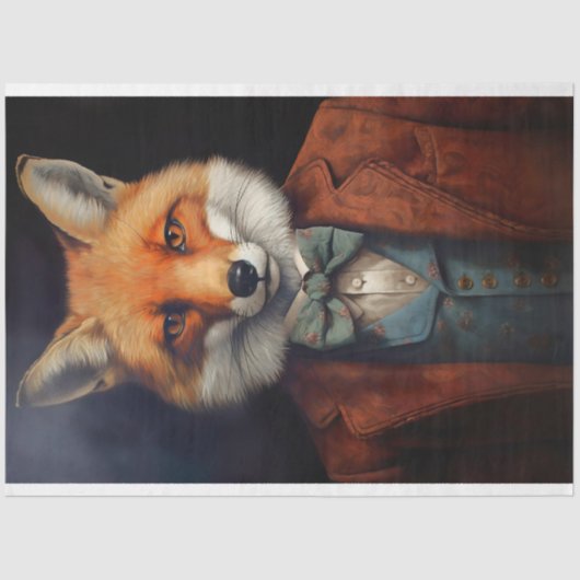 Fox in Anzug 1 Decoupage Paper Seidenpapier (Vorderseite)