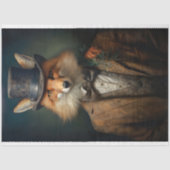Fox in Anzug und Hat 3 Decoupage Paper Seidenpapier (Vorderseite)