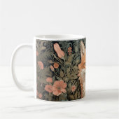 Fox in Autumn Garden William Morris Style Kaffeetasse (Links)