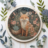 Fox in Autumn Garden William Morris Style Pappteller