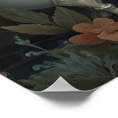 Fox In Bathtub Floral Print, Vintage Bathroom Poster (Ecke)