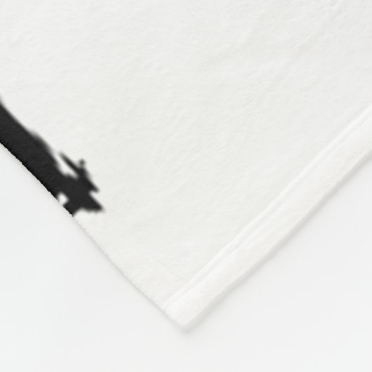 Fox in Birch Tree Forest Black Silhouette Fleecedecke (Ecke)