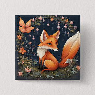 Fox in Bloom Button