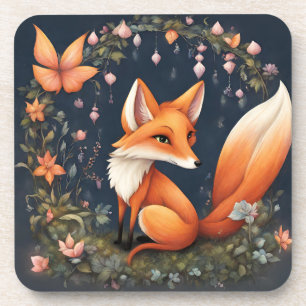 Fox in Bloom Getränkeuntersetzer