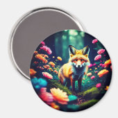 "Fox in Bloom" Magnet (Vorderseite/Rückseite)