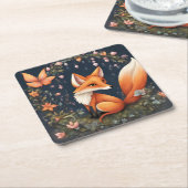 Fox in Bloom Rechteckiger Pappuntersetzer (angewinkelt)