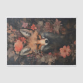 Fox in Blume 1 Dekoupage Paper Seidenpapier (Vorderseite)